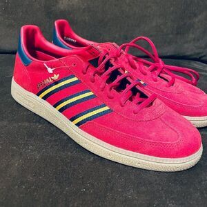 Rare Sample Tag Adidas Handball Spezial Red Blue Yellow 9 US 8.5 UK 42 2/3 EU